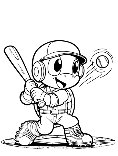 Colby the Turtle Sports Coloring Book Free Page