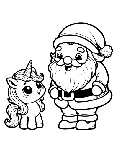 Holly and Santa Free Coloring Book Page