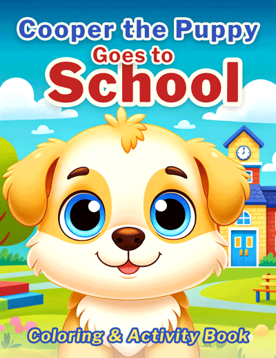 Cooper the Puppy Goes to School Coloring Book Cover