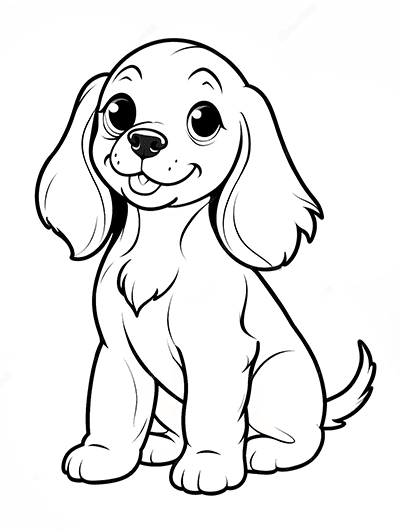 Free Coloring Book Page Cocker Spaniel