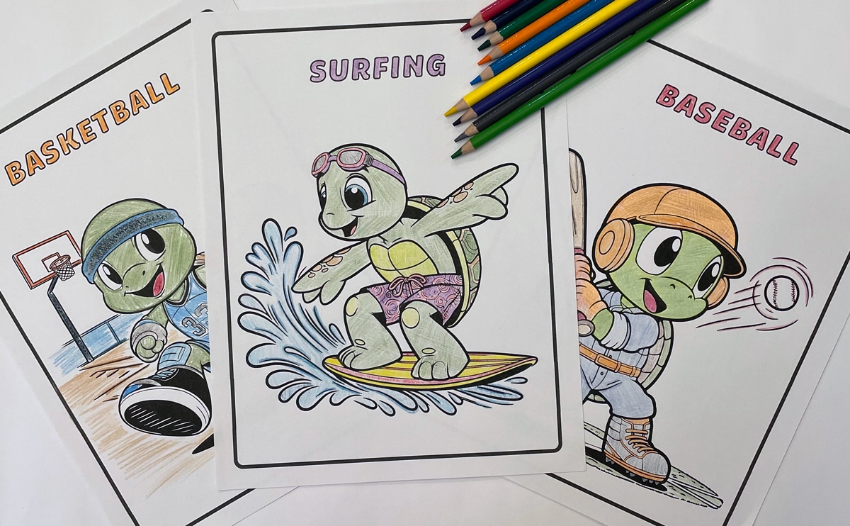 Dive into Action with Colby the Turtle Learns About Sports Coloring Book – A Must-Have Birthday Gift!