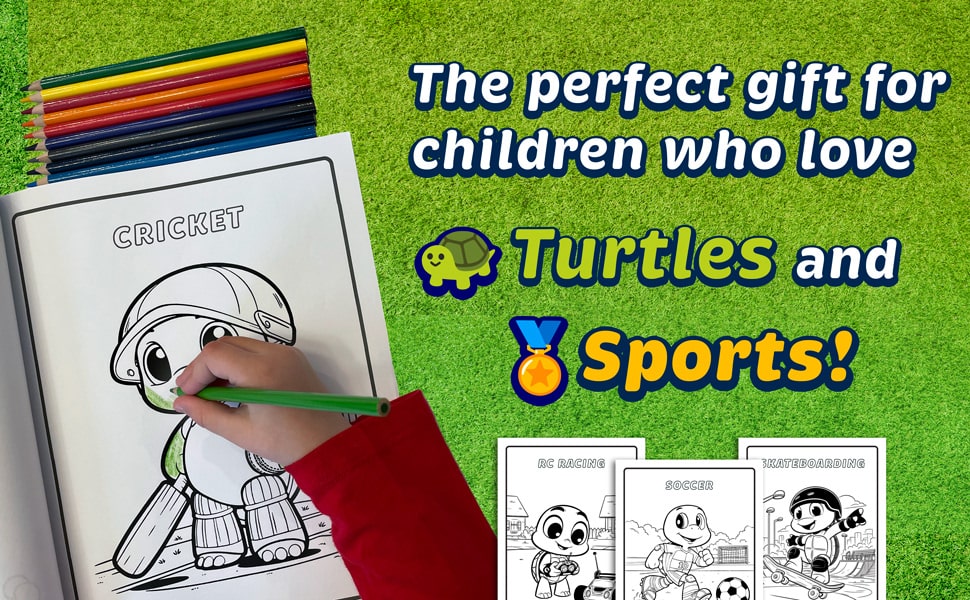 Kid coloring Colby the Turtle Learns about Sports Coloring Book